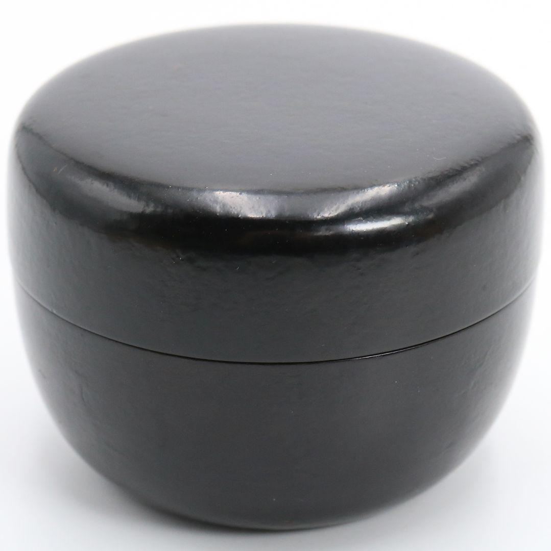 一閑塗師 閑山作 一閑張り平棗 茶道具 共箱　AC990