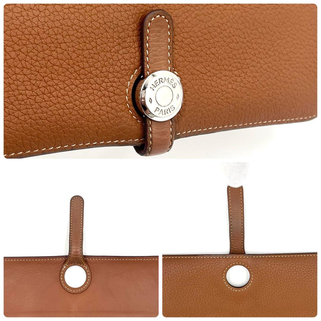HERMES エルメス ドゴンロング ブラウン シルバー Ｃ刻印