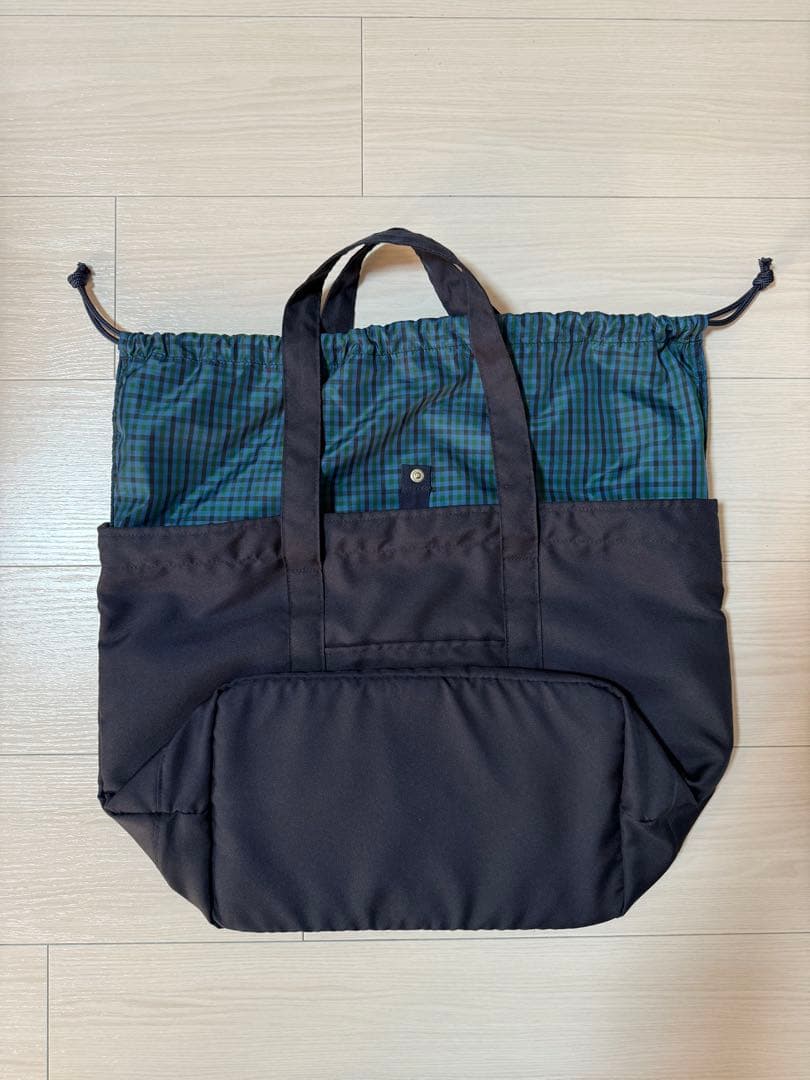 familiar マザーズバッグ ネイビー チェック柄　美品