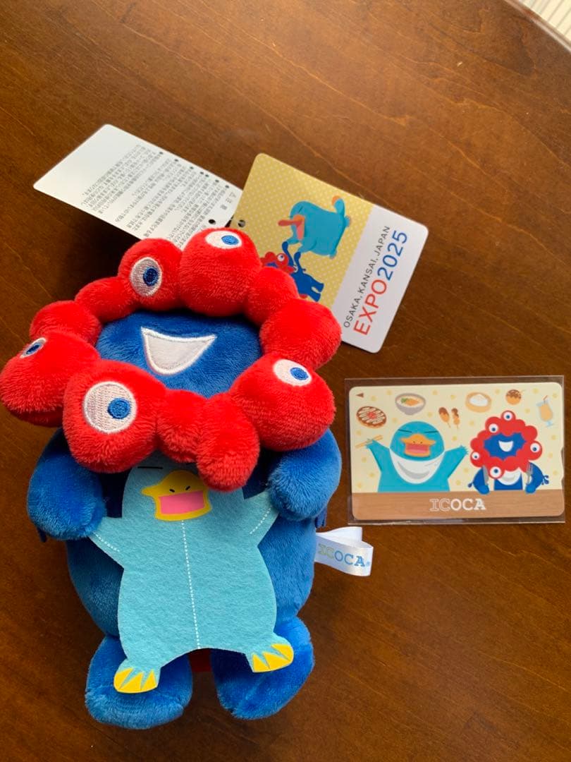 万博記念ICOCA付き+ぬいぐるみパスケースセット　ミャクミャクver.