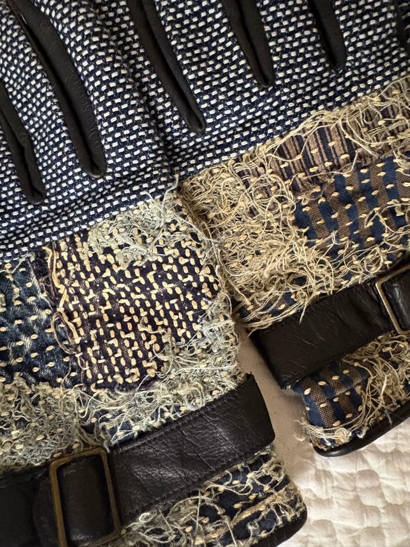 美品レア　キャピタル　刺子とレザーグローブ　手袋　襤褸　BORO サイズ3