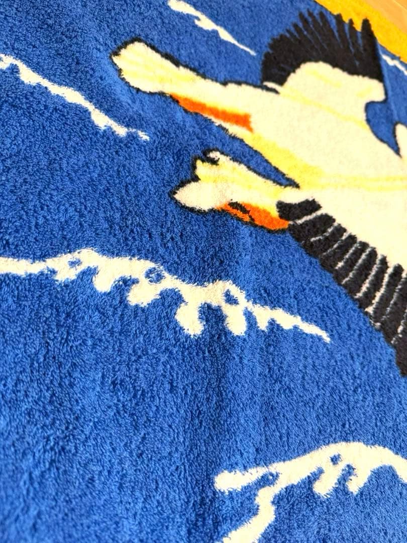 美品 可愛い エルメス ビーチタオル ラグ 玄関マット ペリカン 夏 海