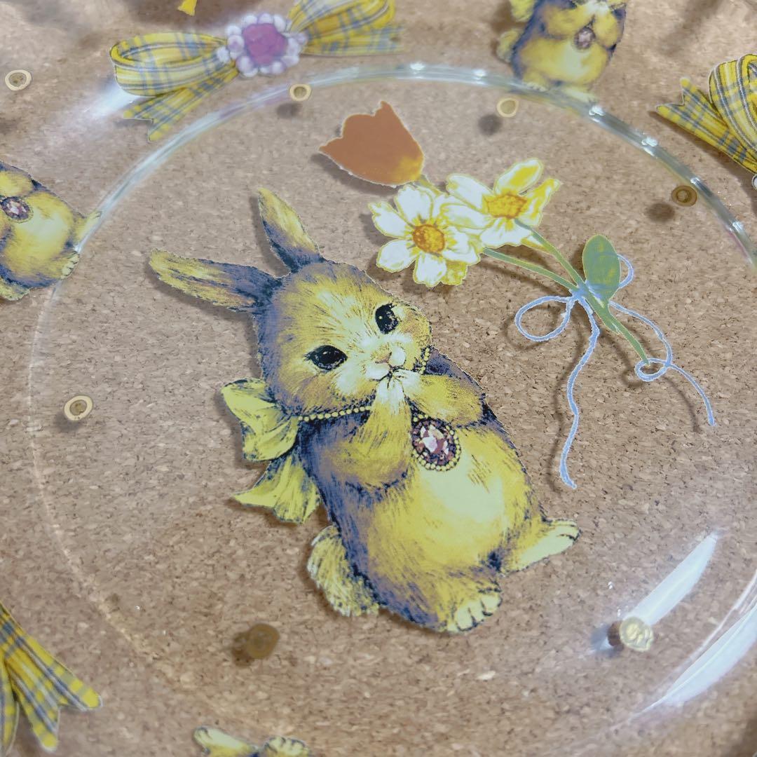 最終価格＊yukiemon コラージュアートプレート　おいのりうさちゃん