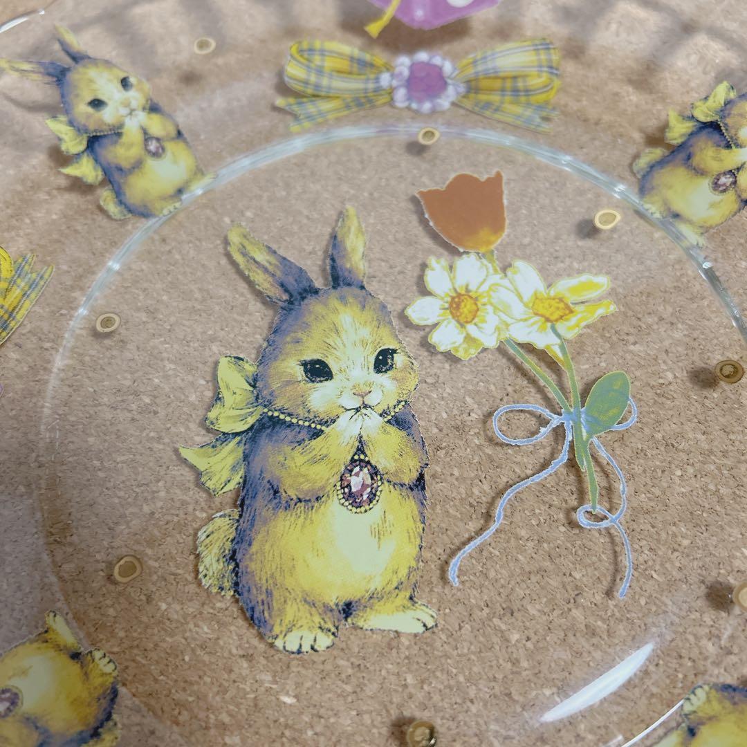 最終価格＊yukiemon コラージュアートプレート　おいのりうさちゃん