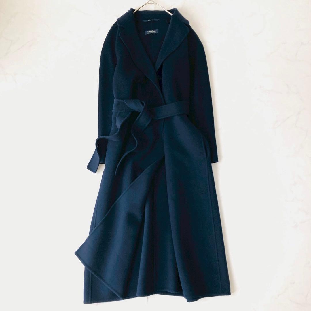 極美品 ✨マックスマーラ　クチートアマーノ　ガウンコート　ベルテッド　ネイビー