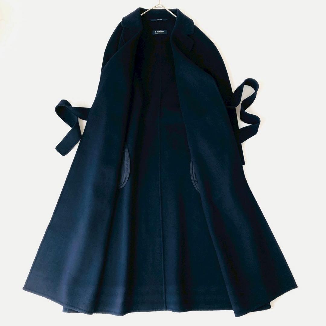 極美品 ✨マックスマーラ　クチートアマーノ　ガウンコート　ベルテッド　ネイビー
