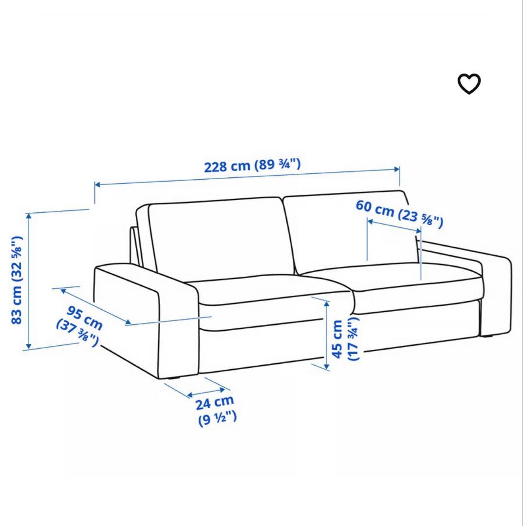 レイ　IKEA 心地よいKIVIKベージュの2人掛けソファ