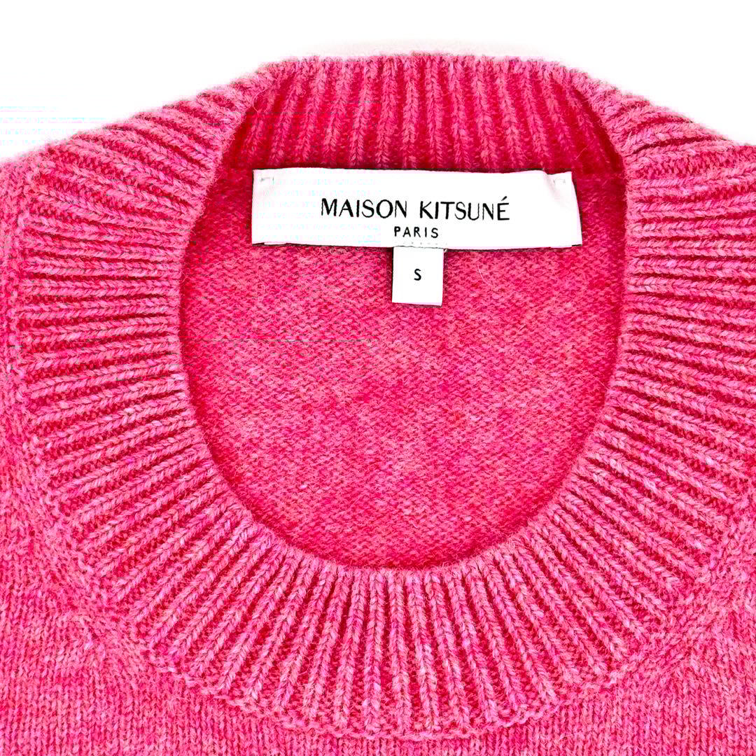 新品 MAISON KITSUNE S メゾンキツネウールセーター ピンク