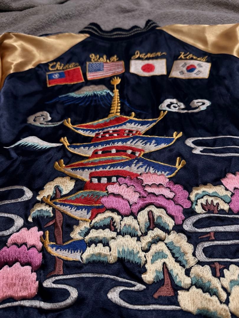 ２面用 テーラー東洋 虎蛇 日本限定 スカジャン vintage サテン USA