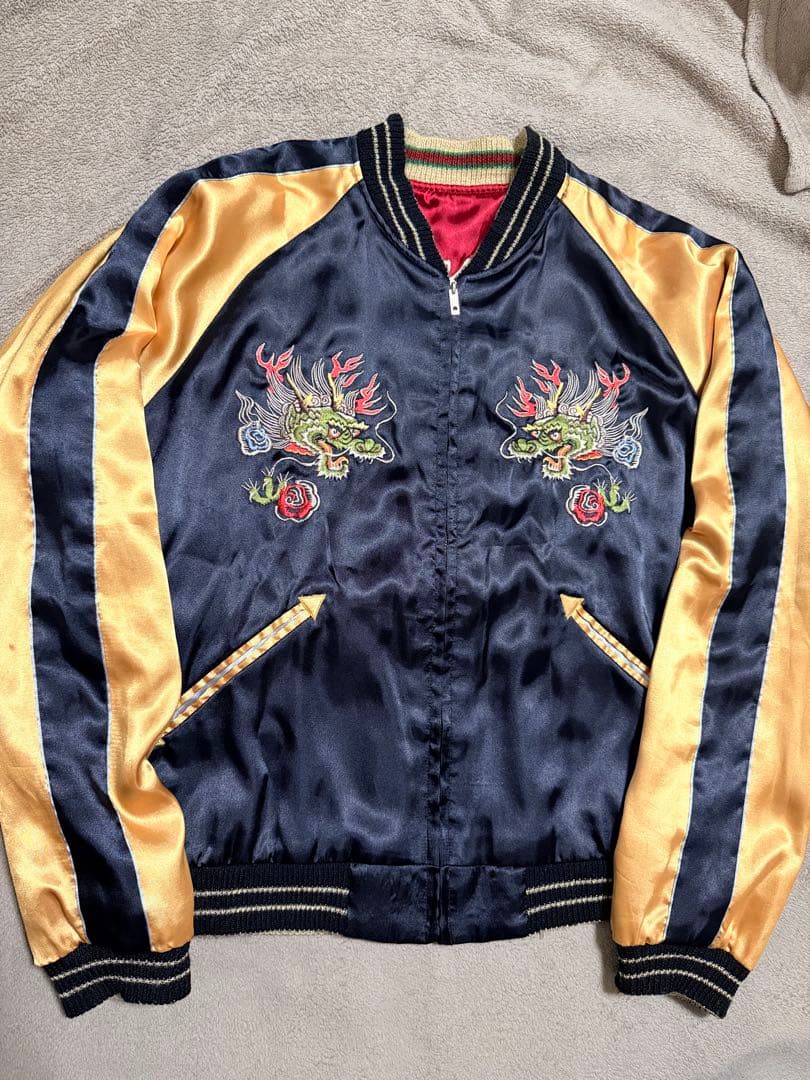 ２面用 テーラー東洋 虎蛇 日本限定 スカジャン vintage サテン USA