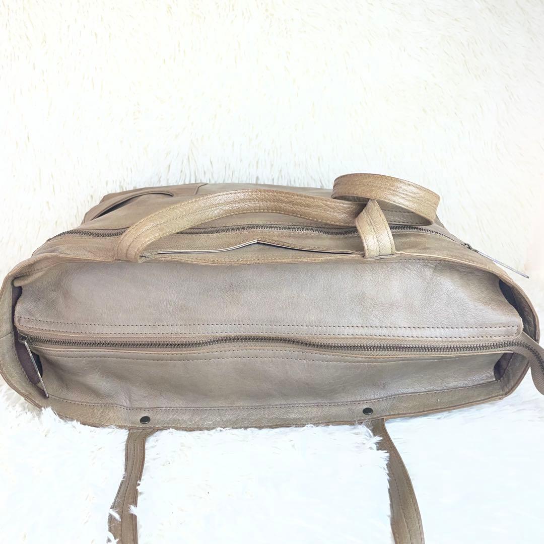 【大容量】ダンゲンテン トートバッグ オールレザー ブラウン A4収納可