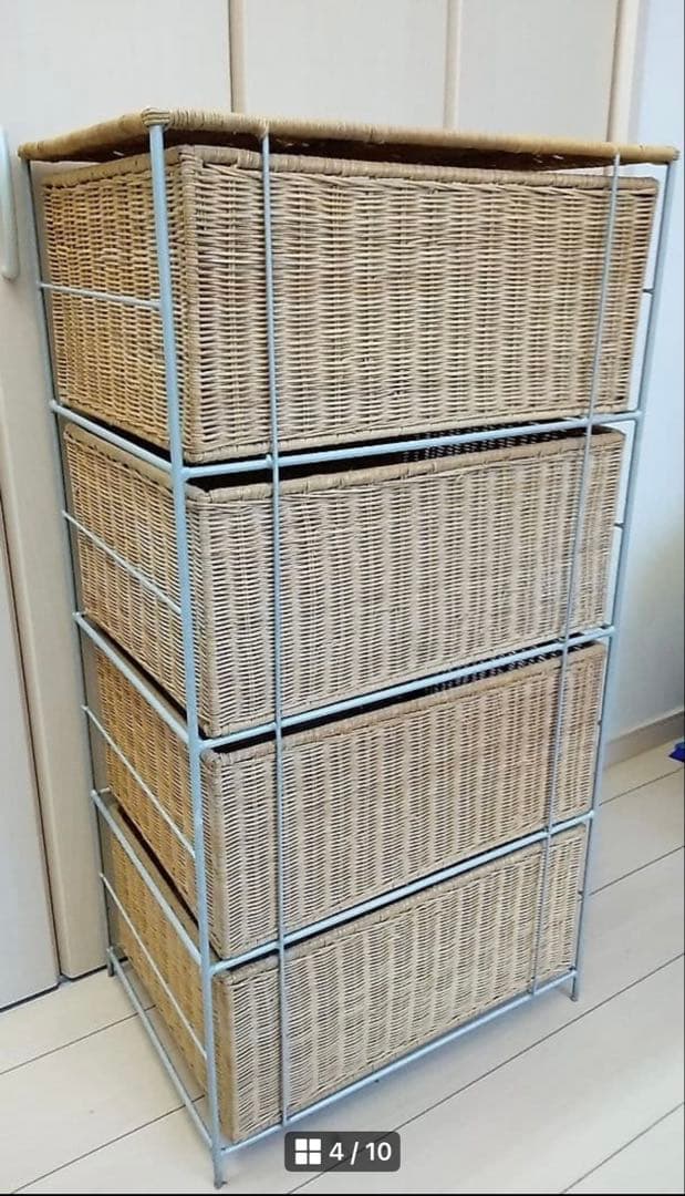 籐 4段チェスト 収納アジアンテイスト ナチュラルテイスト 棚