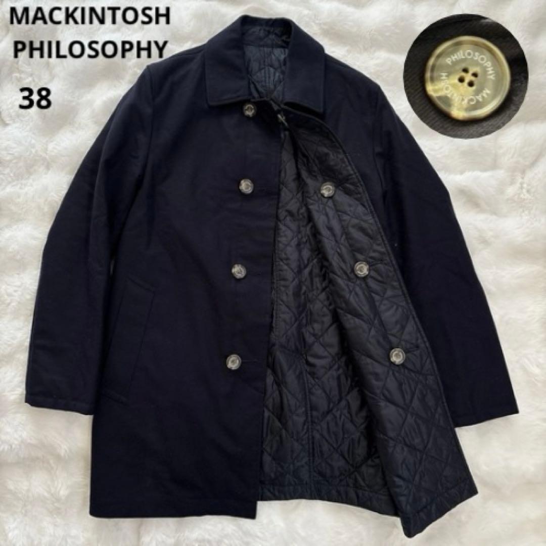 マッキントッシュフィソロフィー リバーシブル ステンカラーコート ネイビー 38