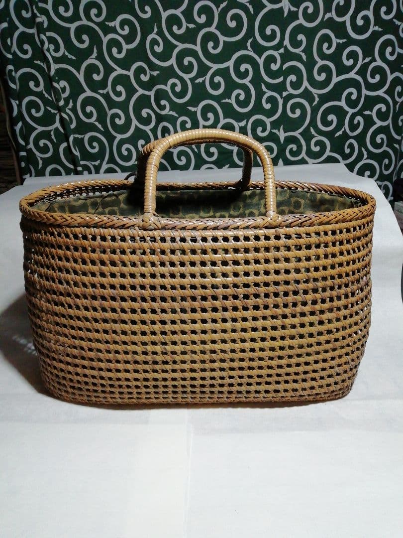 ♪昔の竹編み手提げバック