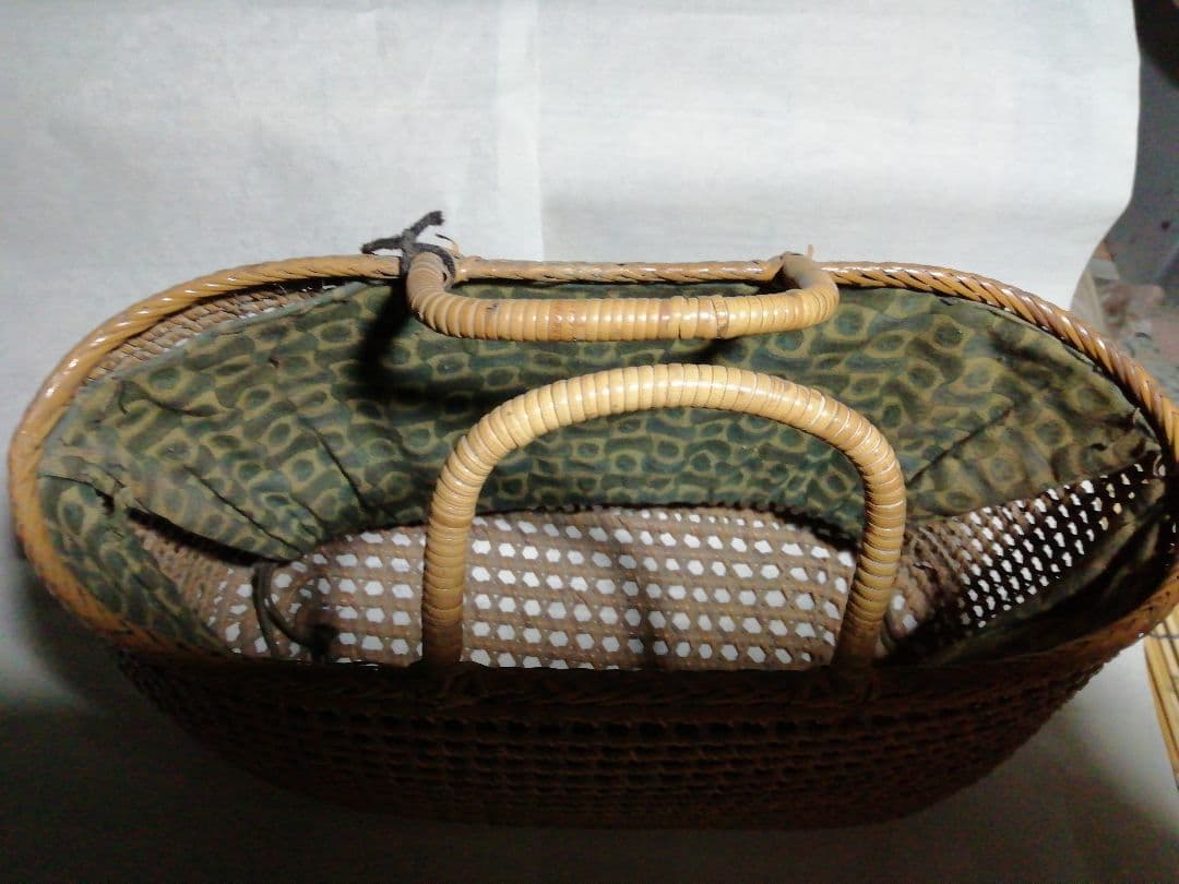 ♪昔の竹編み手提げバック