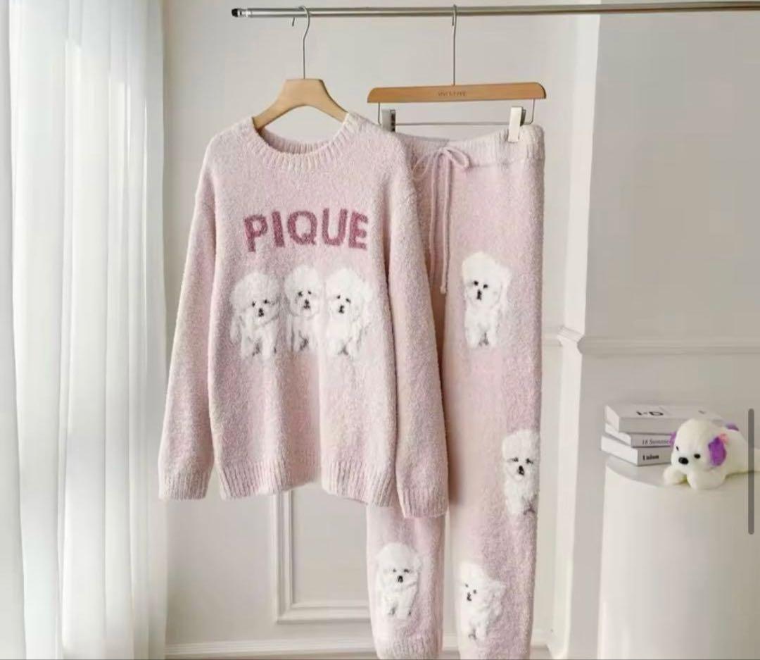 新品未使用！ジェラピケ　ビションジャガードプルオーバーピンク