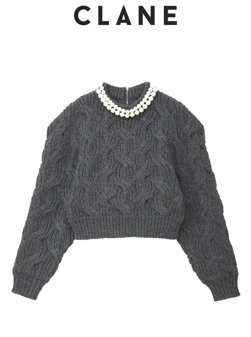 CLANE ケーブルニット グレー