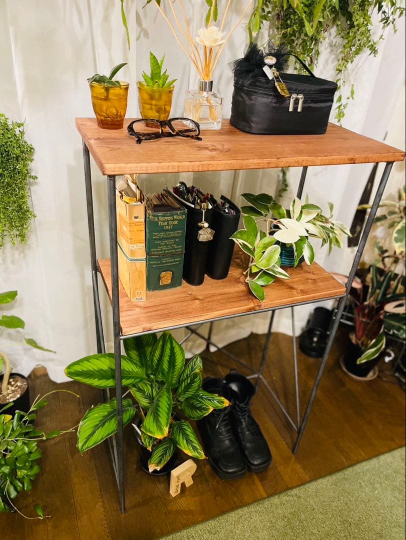 【送料込】アイアンスタンディングデスク　ハンドメイド　オーダーメイド　男前家具