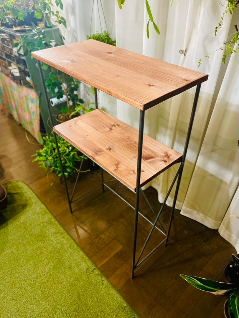 【送料込】アイアンスタンディングデスク　ハンドメイド　オーダーメイド　男前家具