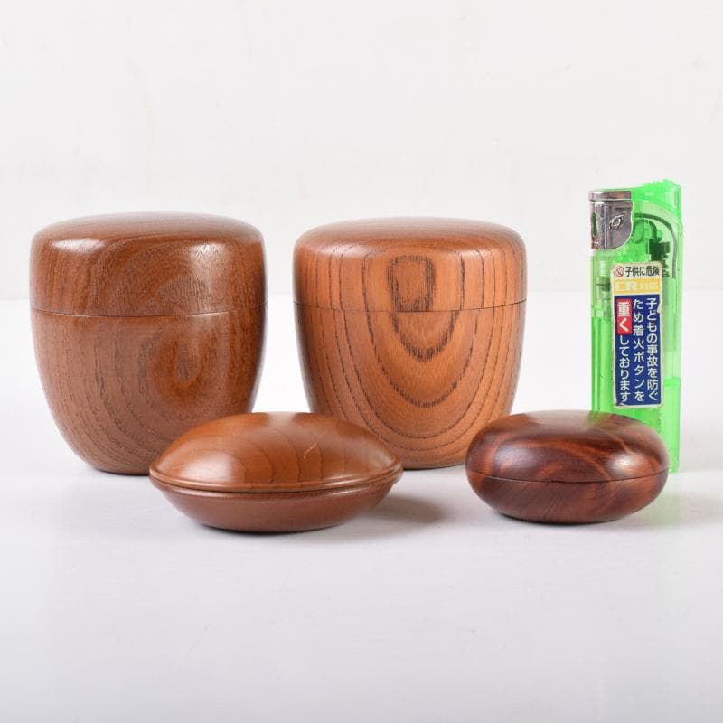 茶道具　桑茶入　棗　香合　4点まとめて　時代箱付　V　7041