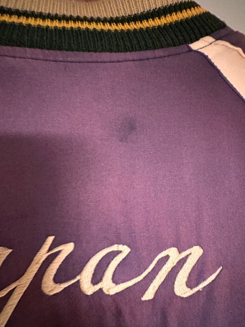 テーラー東洋 x Beams Japan スカジャン リバーシブル 緑x紫