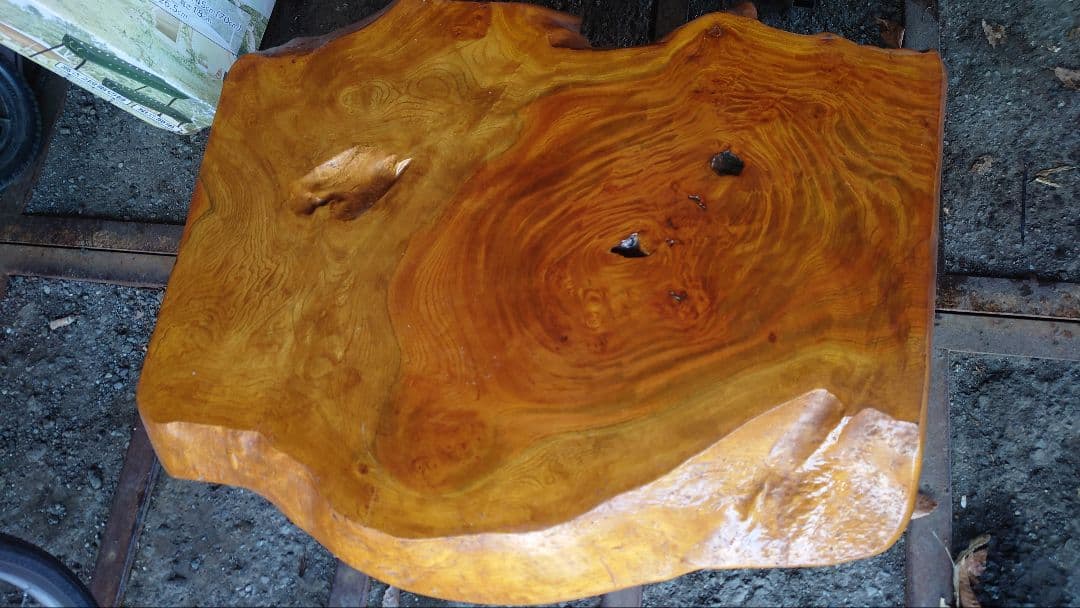 ちゃぶ台 高級感 木製座卓 自然な形状 茶色 花台 飾り台