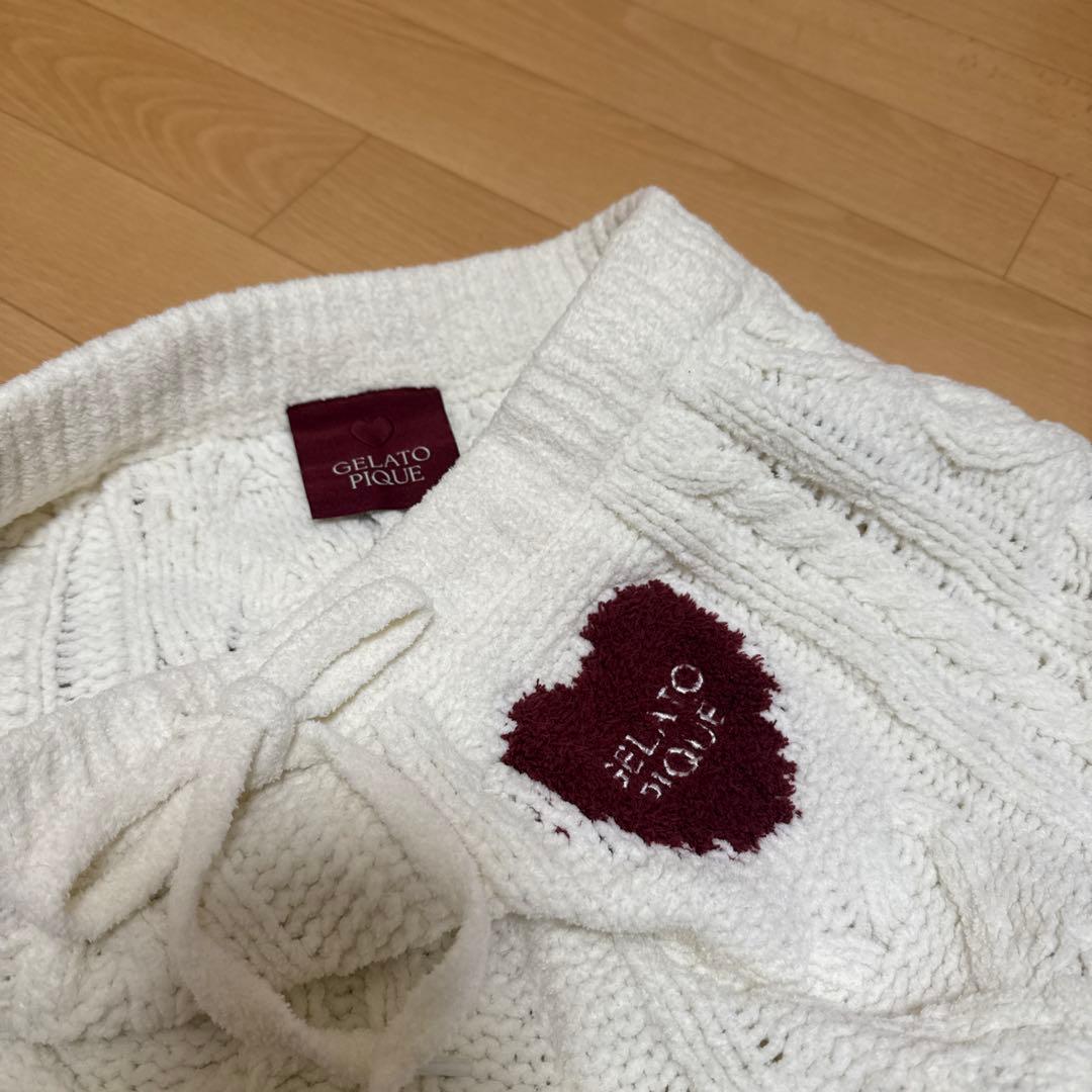 GELATOPIQUE バレンタイン　ハートアランカーディガン&ショートパンツ