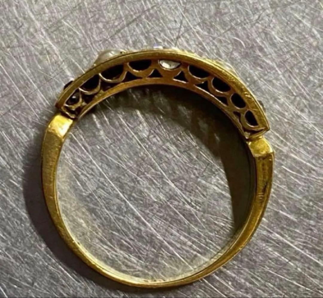 18金　18K イギリスアンティーク　リング　指輪