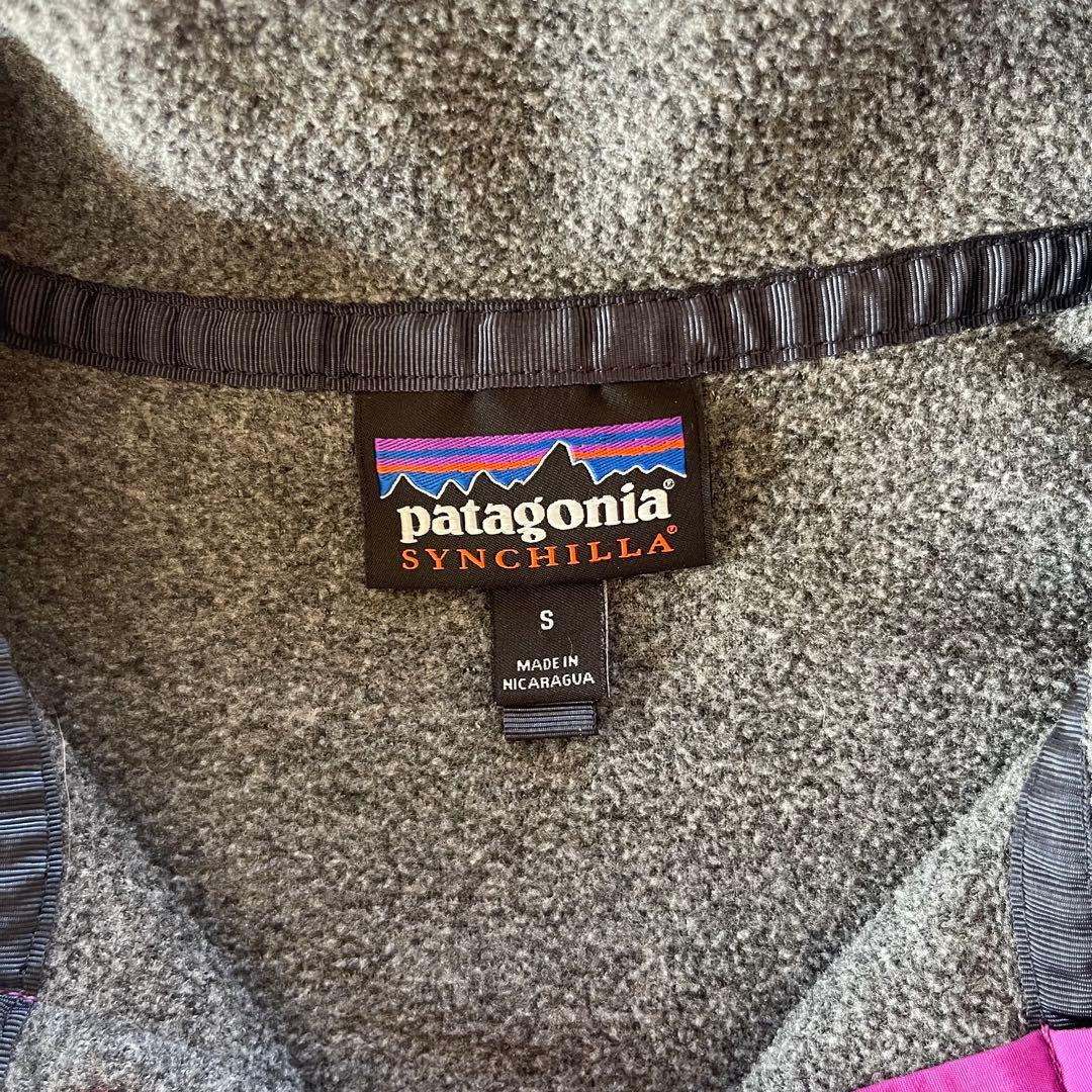 Patagonia Snap-Tフリース★グレー×ピンク　レディースS★永野芽郁