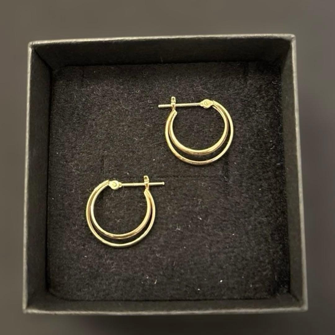 ◆L&Co.◆ K10 2連風 フープピアス