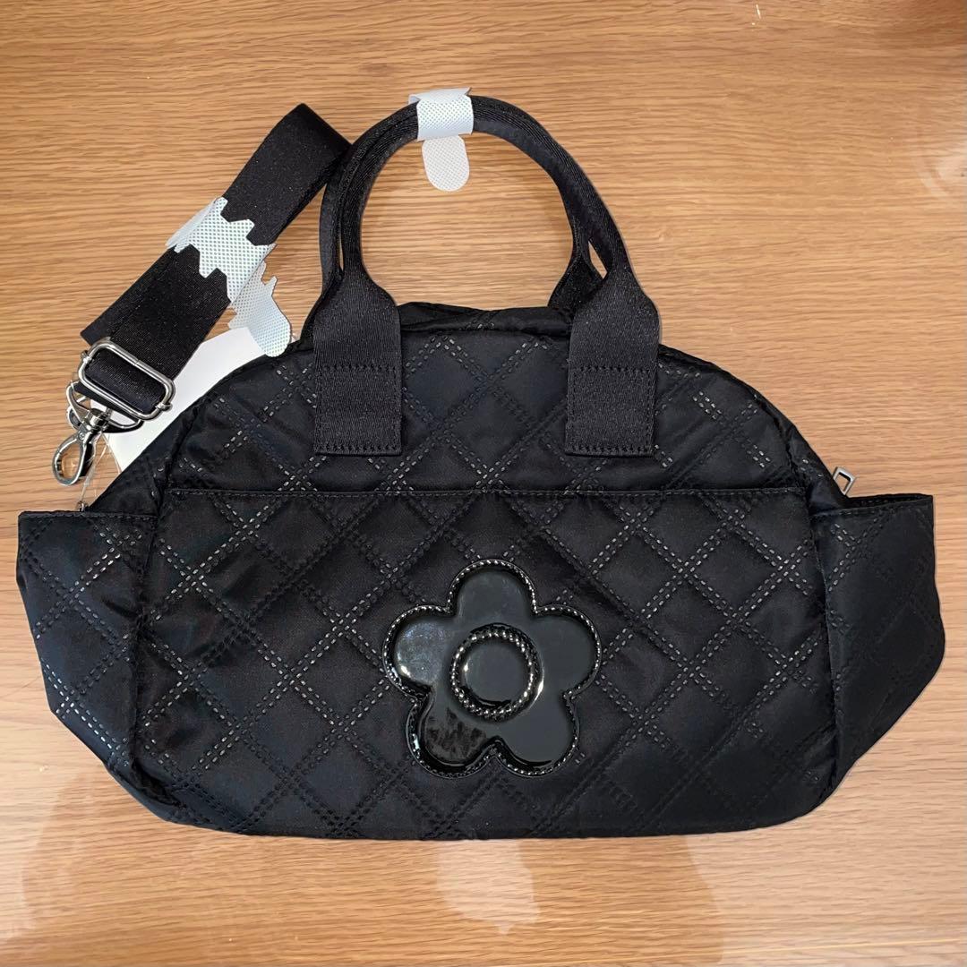MARY QUANT ピンソニックキルトデイジー 2WAYトート ブラック 黒