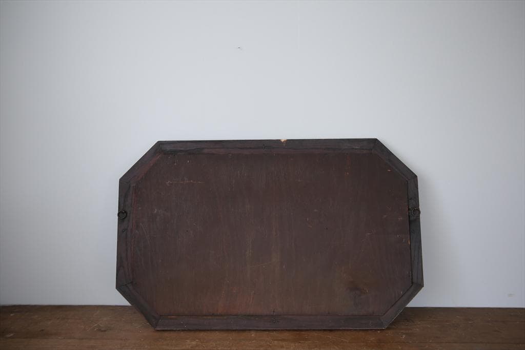 英国アンティーク木製カッティングミラー/壁掛け鏡オクタゴン八角形(88-215)