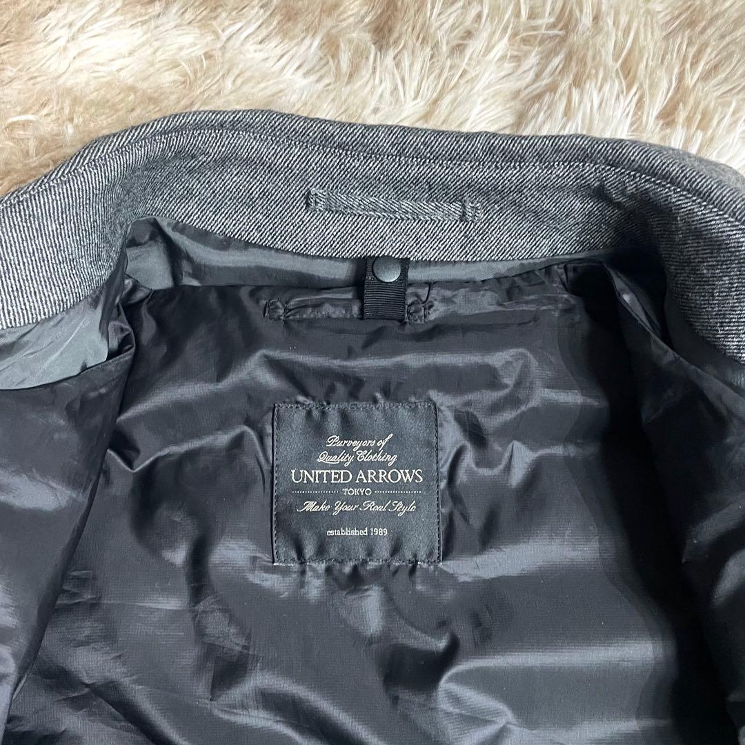 極美品 ユナイテッドアローズ ステンカラーコート ダウン入りライナー付 メンズ