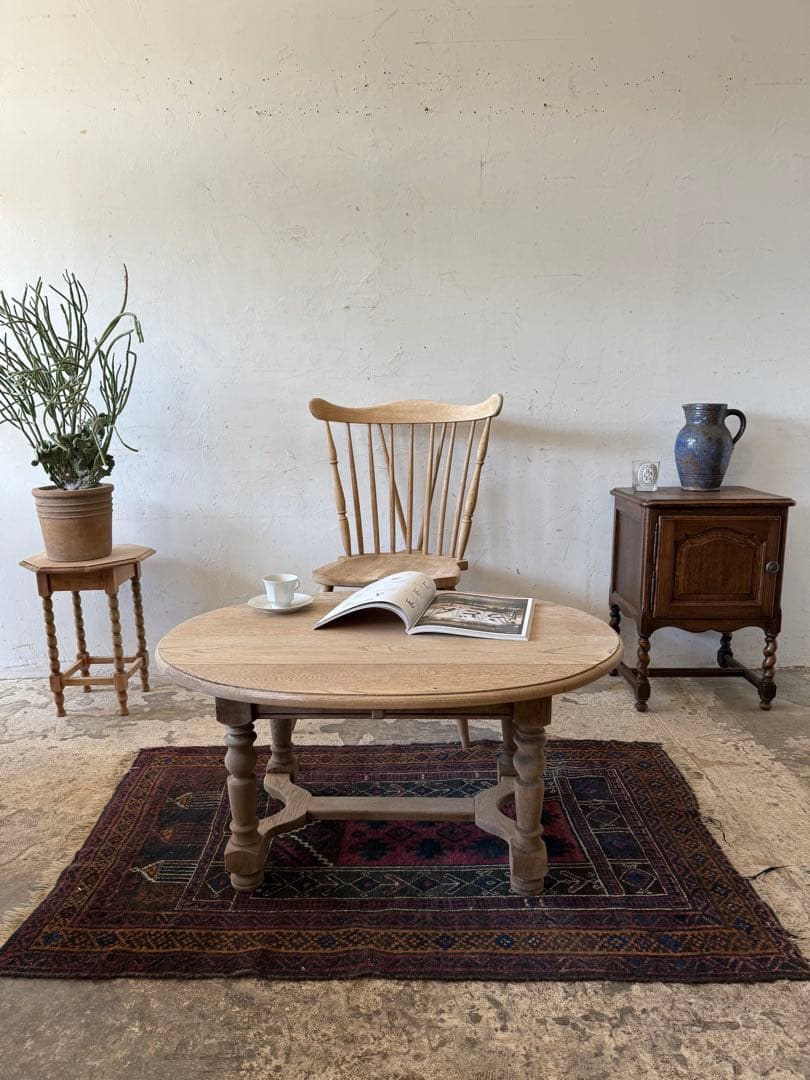 ビンテージ　ドロップリーフサイドテーブル　ドロップリーフコーヒーテーブル　剥離