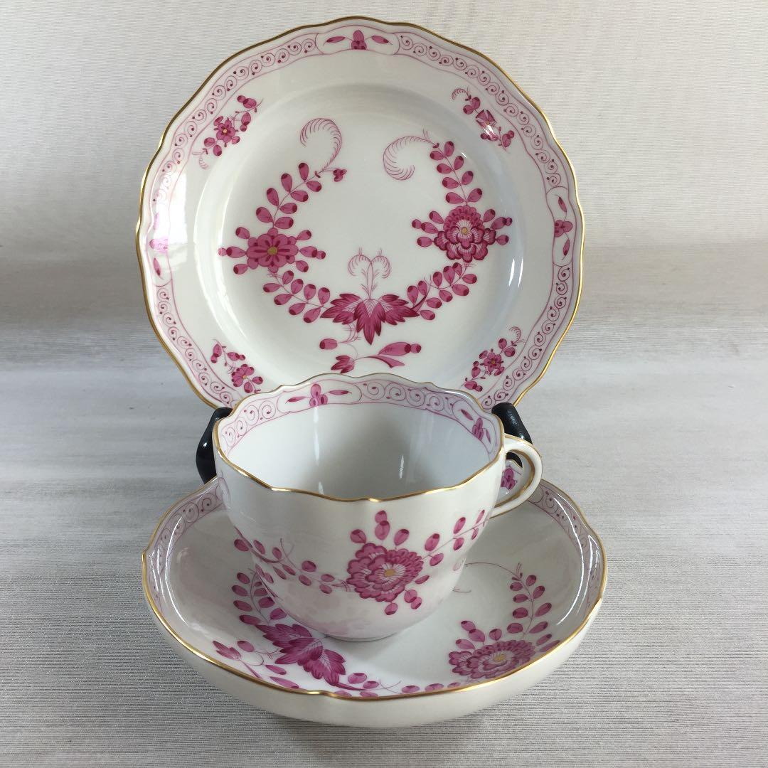 マイセン  インディアンミドルピンク 3点セット 美品 アンティーク