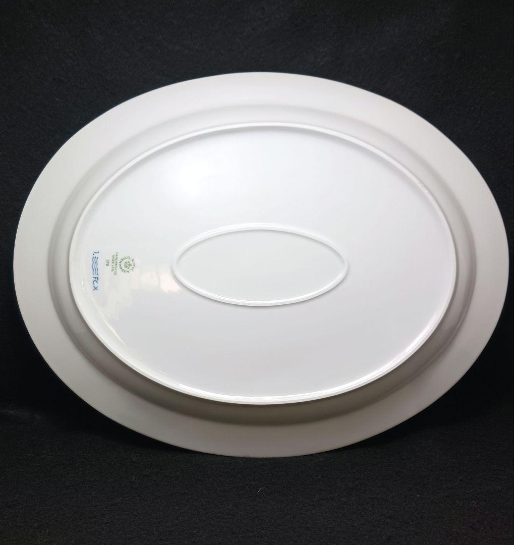 Y3332-12 ロイヤルコペンハーゲン ブルーフルーテッド オーバルディッシュ