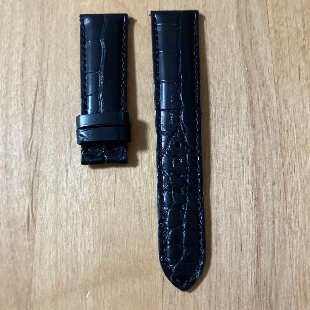タ*ク様 クエルボイソブリノス　純正アリゲーターストラップ　ブラック艶消し