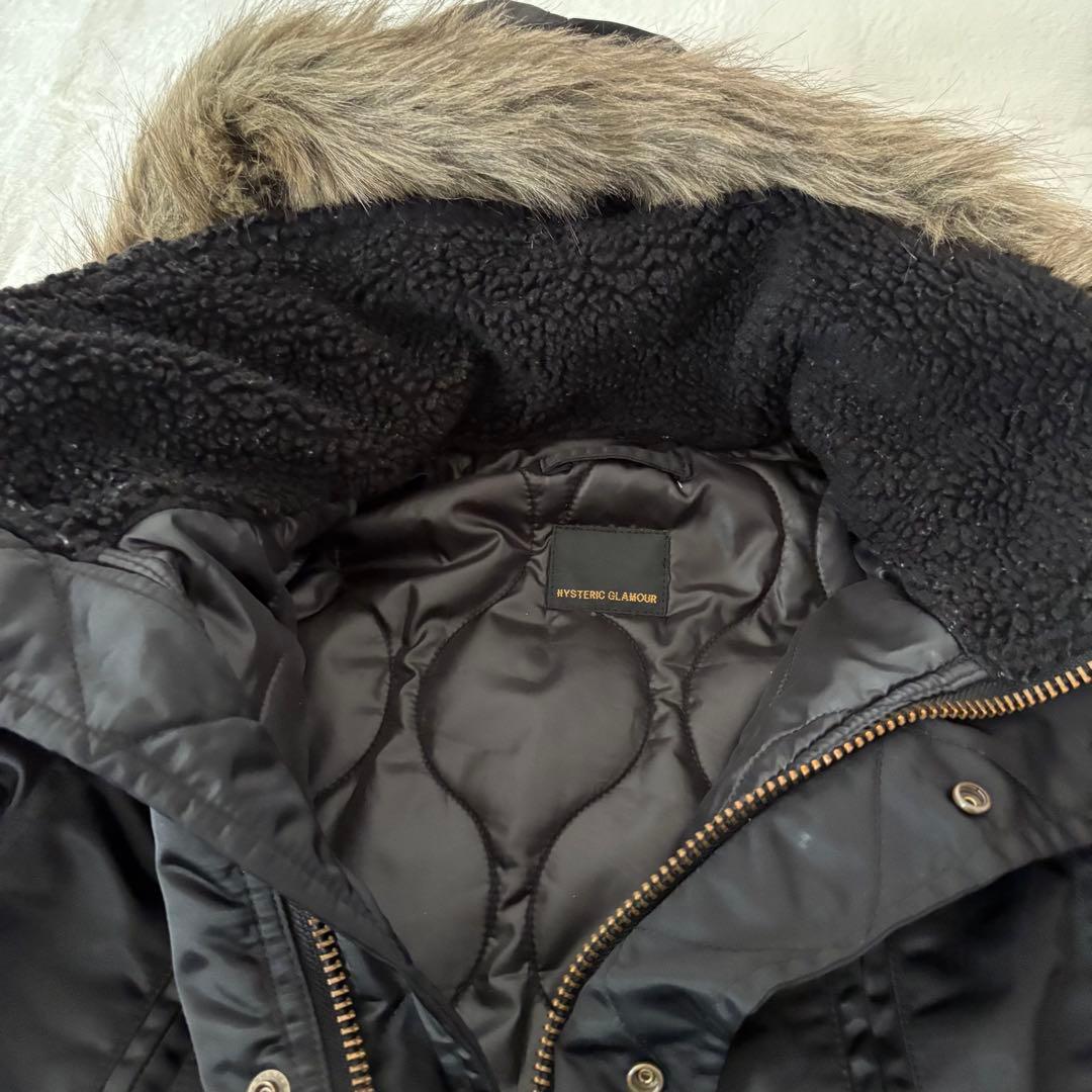 レア✨ヒステリックグラマー 2way ワッペン フードファー フリーサイズ 黒