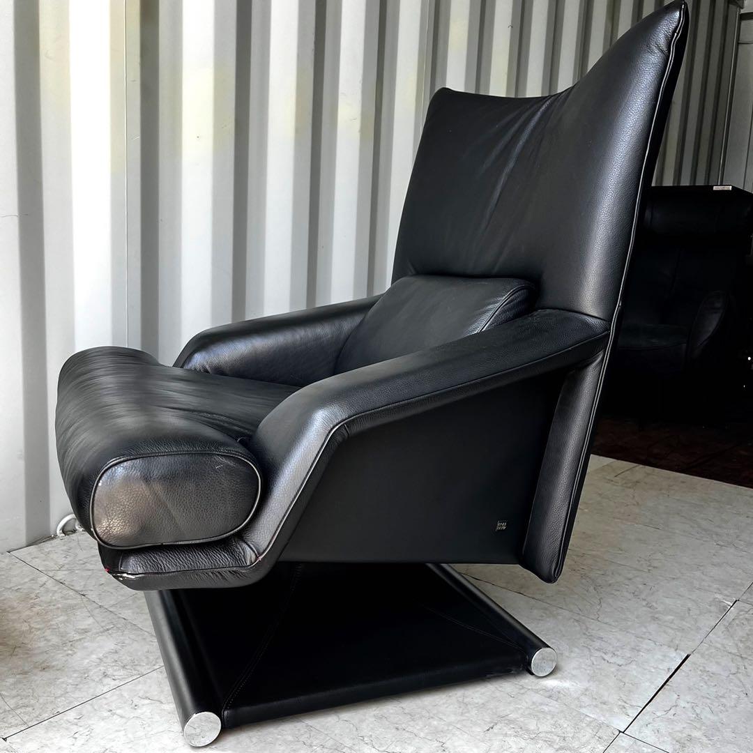 取付無料！ロルフベンツ 6500 総本革 ブラックモダン高級リクライナーソファ✨