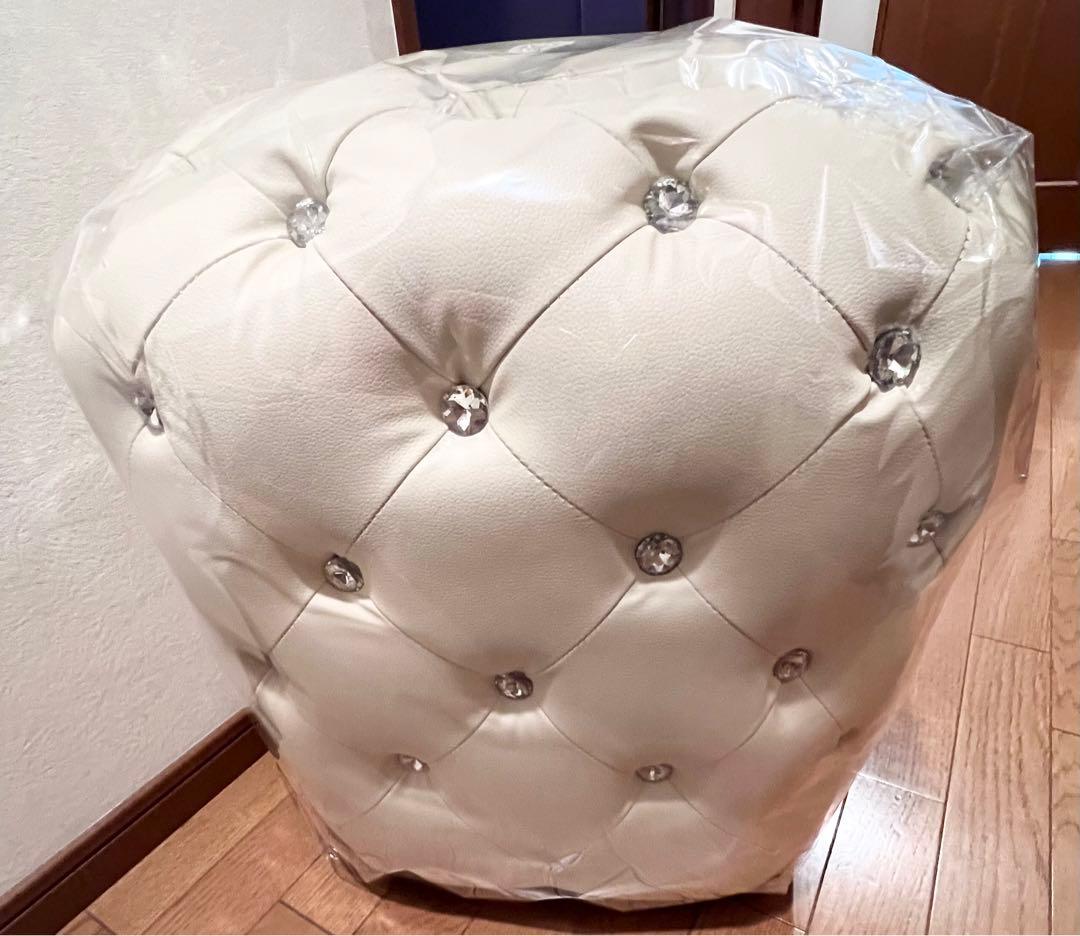 【新品未開封】豪華❤︎大粒ビジュー付きスツール❤︎オットマン❤︎椅子❤︎