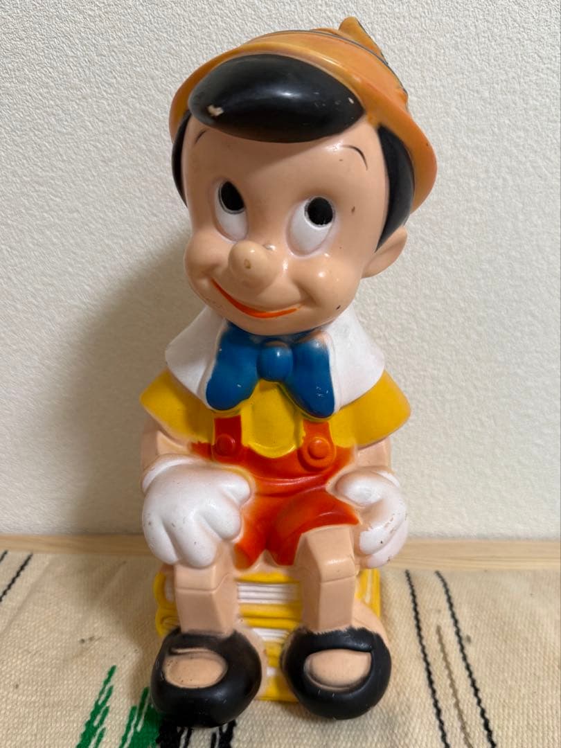 ピノキオ　貯金箱　アメトイ　ソフビ　ビンテージ　ディズニー　アメリカン雑貨