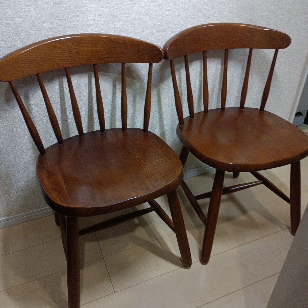 高級　 飛騨家具　WINDS 木製 ヴィンテージ チェア　2脚セット