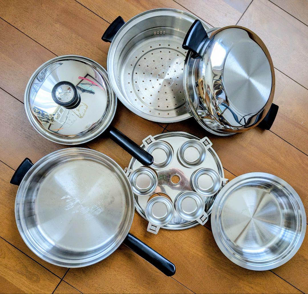 値下げ❗Amwayクイーンクック6Lシチューパンセット付属品＆フライパン大、小。