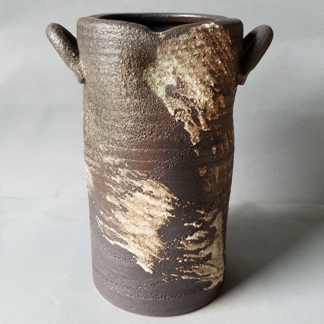 信楽焼 傘立て 古窯彩耳付 高さ４２cm