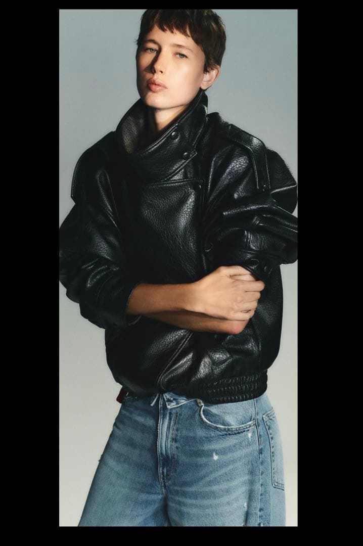 新品ZARA フェイクレザージャケット Sサイズ