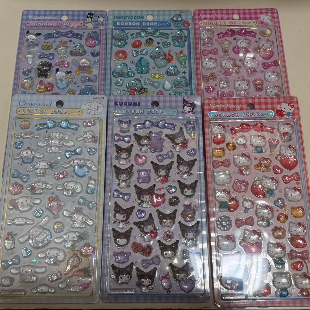 【正規品】 サンリオ ボンボンドロップシール 第2弾 6点セット