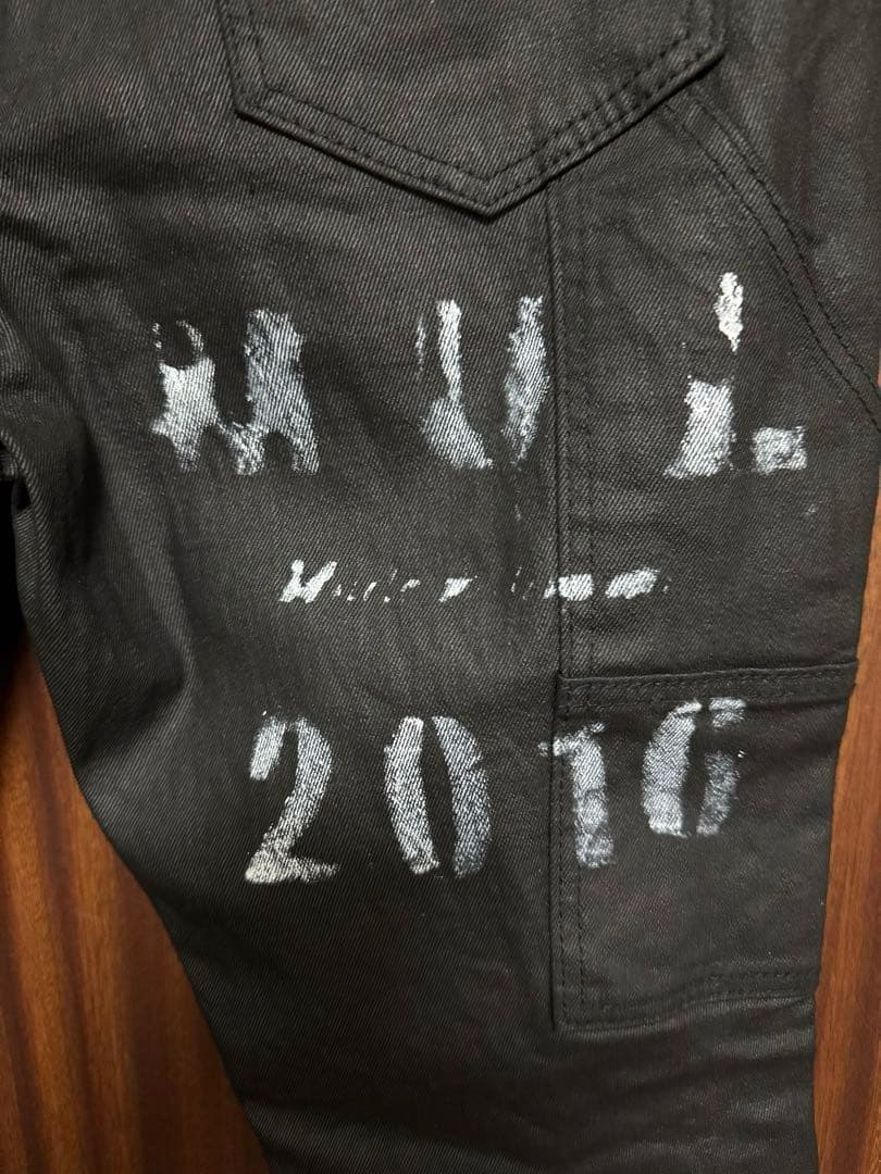 M.U.L.エムユーエル　 リメイクコーティングデニム黒ブラックm.u.l