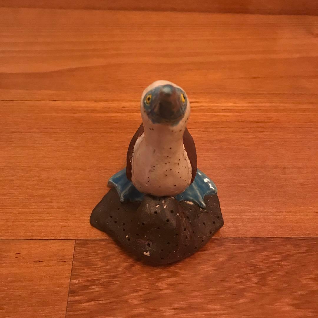 陶器製　置物　ガラパゴス　アオアシカツオドリ　鳥　動物
