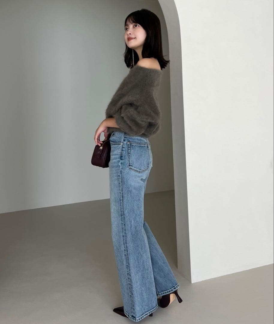 る*る様 ánuans アニュアンス ラクーンフォックスオフショルニットプルオー