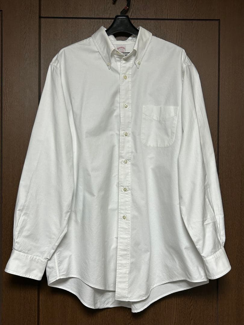 【米国製】ブルックスブラザーズ ボタンダウンシャツ 17-34 XL相当 白